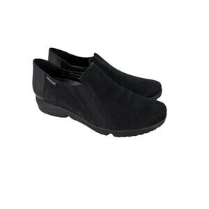 Mephisto Romea Slip On Comfort Shoe Womens Size 9 Black Nubuck Leather